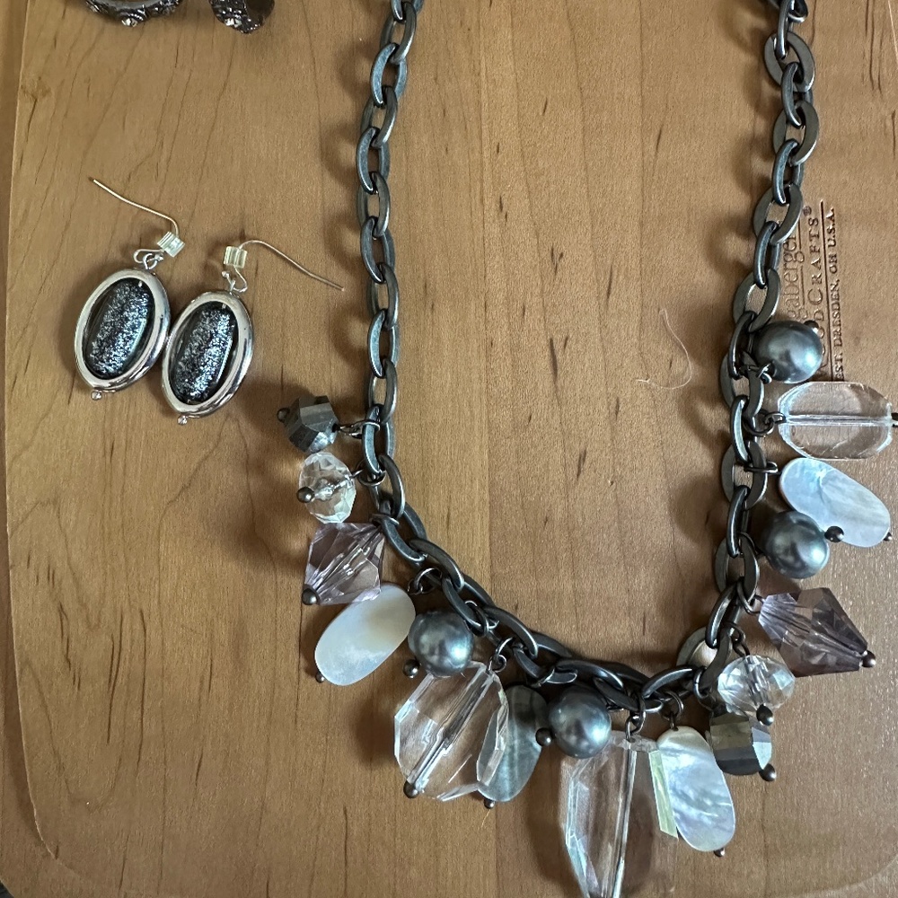 lia sophia necklace and earring set